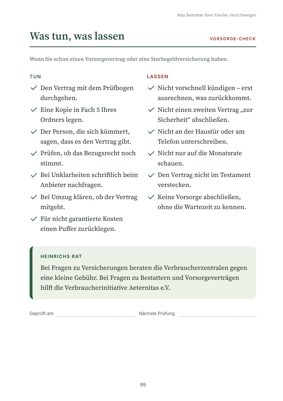 Was tun und was lassen bei einem bestehenden Vertrag